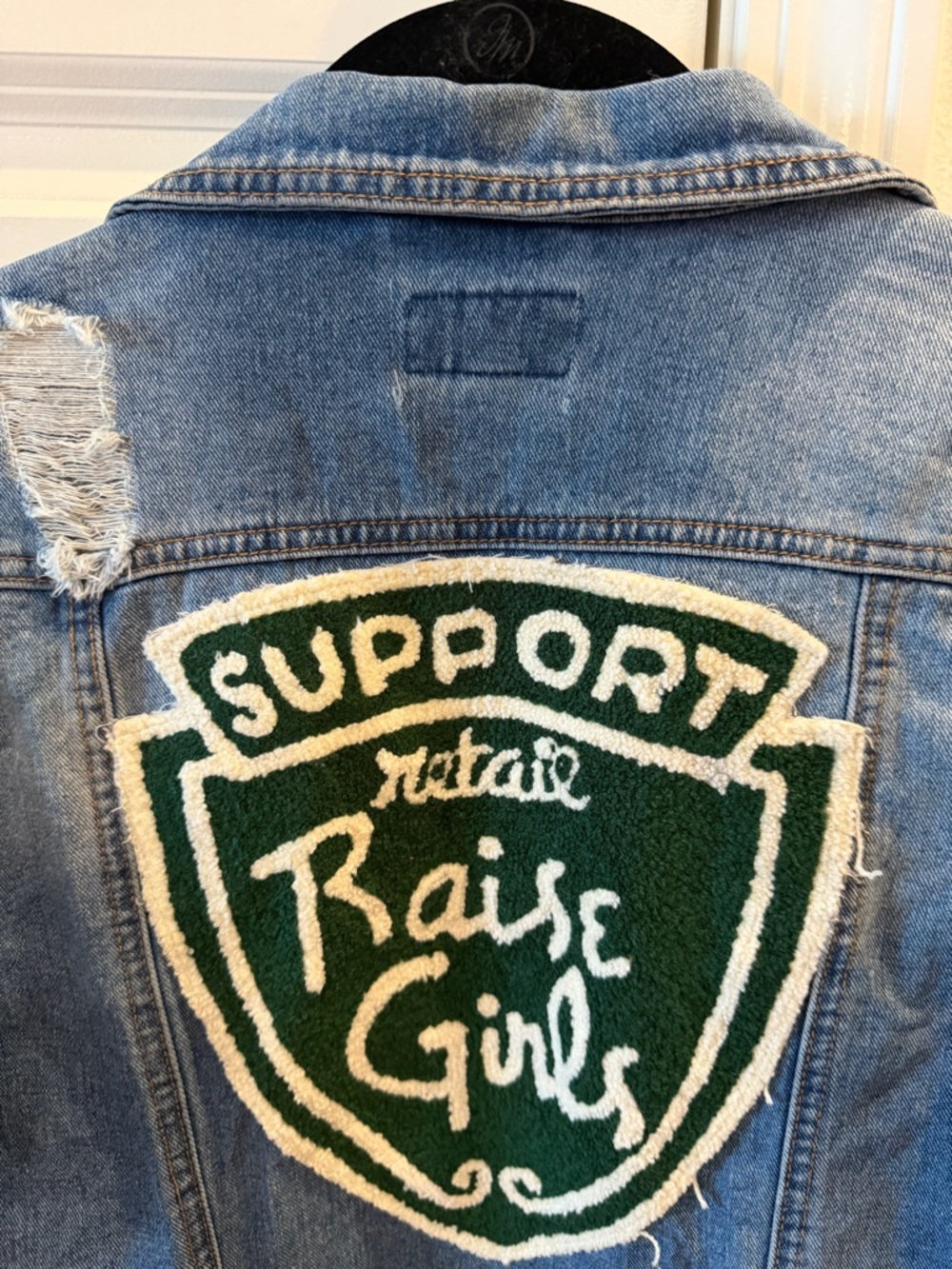 Blue Denim Jacket with Green Patch - Picture 2 of 7